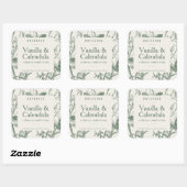 Moderne botanische slak, kalk, eenvoudig product vierkante sticker (Vel)