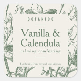 Moderne botanische slak, kalk, eenvoudig product vierkante sticker