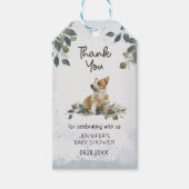 Moderne botanische stekelpapil-Baby shower Dank u  Cadeaulabel (Voorkant)