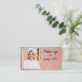 Moderne Botanische Stof Roos Boho Foto QR Code Visitekaartje (Staand voorkant)