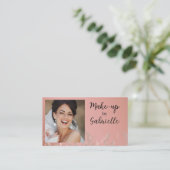 Moderne Botanische Stof Roze Boho Foto QR Code Visitekaartje (Staand voorkant)