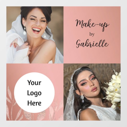 Moderne botanische stoffige roos boho foto-script  raamsticker (Vel)