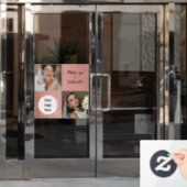 Moderne botanische stoffige roos boho foto-script  raamsticker (Kantoordeur)