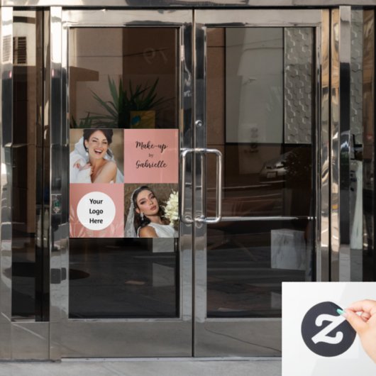 Moderne botanische stoffige roos boho foto-script  raamsticker (Kantoordeur)