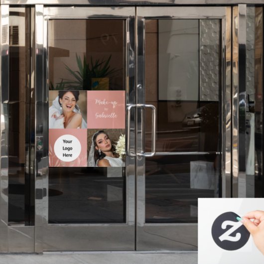 Moderne botanische stoffige roos boho foto-script  raamsticker (Kantoordeur)