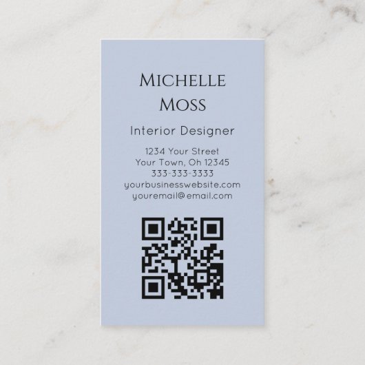 Moderne Botanische Succulent QR code Groen Visitekaartje (Achterkant)