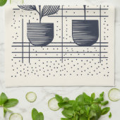 Moderne botanische theedoek met stijlvolle Planten (Gevouwen)