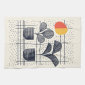 Moderne botanische theedoek met stijlvolle Planten (Horizontaal)