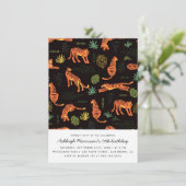 Moderne Botanische Tijger Birthday Party Kaart (Staand voorkant)