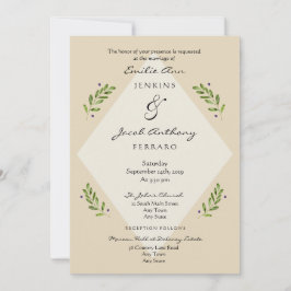 Moderne Botanische Traditionele Huwelijksuitnodigi Kaart