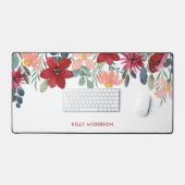 Moderne Botanische Trendy Monogram Bladerhoes Bureaumat (Keyboard & Muis)