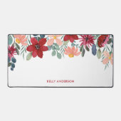 Moderne Botanische Trendy Monogram Bladerhoes Bureaumat (Voorkant)