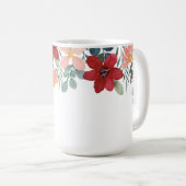 Moderne Botanische Trendy Monogram Bladhoes Koffiemok (Voorkant rechts)