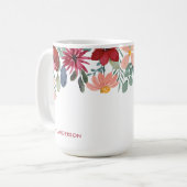 Moderne Botanische Trendy Monogram Bladhoes Koffiemok (Voorkant links)