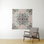 Moderne botanische tropische Boho Mandala naam Wandkleed (In Situ (horizontaal))