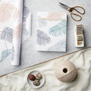 Moderne botanische tropische lederen bruiloft cadeaupapier