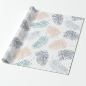 Moderne botanische tropische lederen bruiloft cadeaupapier (Uitgerold)