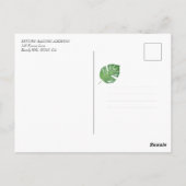 Moderne botanische tropische palm lef bedankt briefkaart (Achterkant)