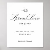 Moderne Botanische Trouw Bruidsfeest Masker Bord Poster (Voorkant)