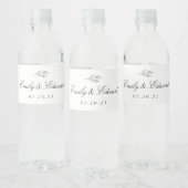 Moderne Botanische Trouwdag Waterfles Etiket (Flessen)