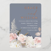 Moderne Botanische Tuin Bloemen Bruiloft Folie Uitnodiging (Voorkant)