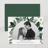 Moderne botanische tuin foto bewaart de datum (Voorkant / Achterkant)