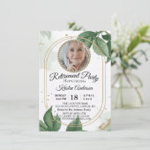 Moderne botanische uitnodiging voor foto-opvoeding (Staand voorkant)