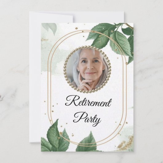 Moderne botanische uitnodiging voor foto-opvoeding (Achterkant)