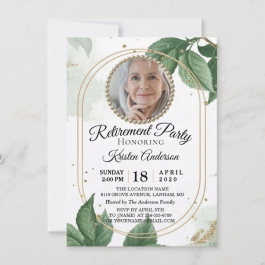 Moderne botanische uitnodiging voor foto-opvoeding (Voorkant)