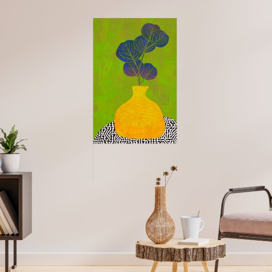 Moderne botanische vaas stilleven poster (Woonkamer 3)