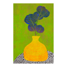 Moderne botanische vaas stilleven