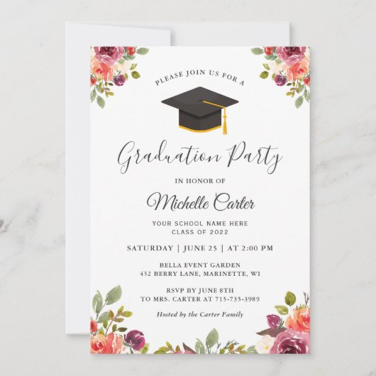 Moderne botanische vezel Afstudeerder Graduation P Kaart (Voorkant)