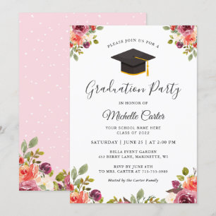 Moderne botanische vezel Afstudeerder Graduation P Kaart