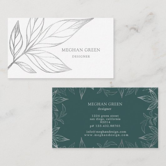 Moderne botanische Visitekaartje (Voorkant / Achterkant)