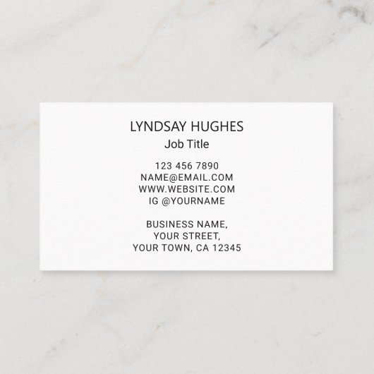 Moderne botanische Visitekaartje voor je functie (Achterkant)