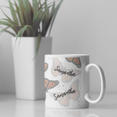 Moderne botanische vlinders gepersonaliseerd koffiemok