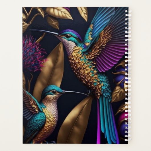 Moderne botanische vogel wekelijkse en maandelijks planner (Achterkant)