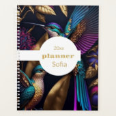 Moderne botanische vogel wekelijkse en maandelijks planner (Voorkant)