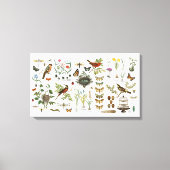 moderne  botanische vogels en bloemen canvas afdruk (Voorkant)