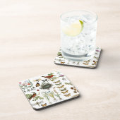 moderne  botanische vogels en bloemen in frankrijk drankjes onderzetter (Rechterzijde)