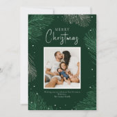 Moderne botanische vrolijke kerstfoto feestdagenkaart (Voorkant)