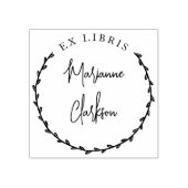 Moderne botanische wasnaam Ex Libris Self Rubberstempel (Afrduk)