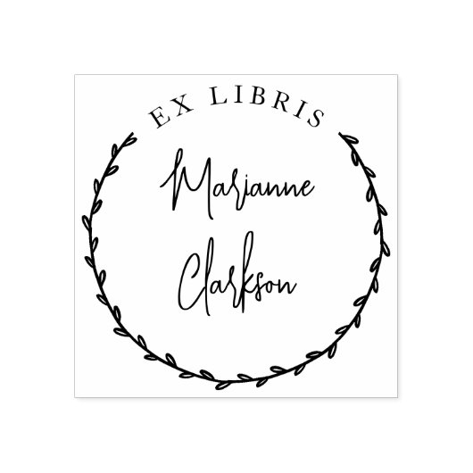 Moderne botanische wasnaam Ex Libris Self Rubberstempel (Afrduk)