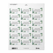 Moderne botanische Waterverf achterlaat adres Etiket (Full Sheet)
