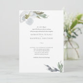 Moderne botanische Waterverf bloemen huwelijk Kaart (Staand voorkant)