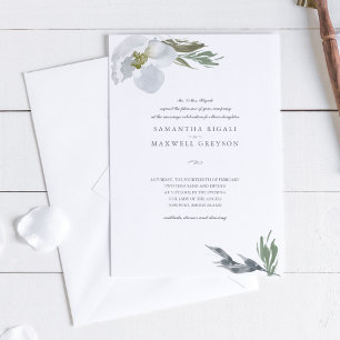 Moderne botanische Waterverf bloemen huwelijk Kaart