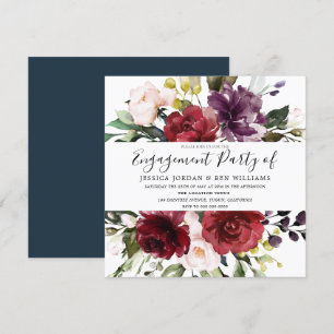 Moderne botanische Waterverf Engagement Party Kaart