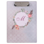 Moderne botanische Waterverf Floral Pattern logo Klembord (Voorkant)