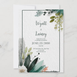 Moderne botanische Waterverf Greenery Wedding Kaart