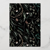 Moderne botanische waterverf met multifotoelegant folie feestdagenkaart (Achterkant)